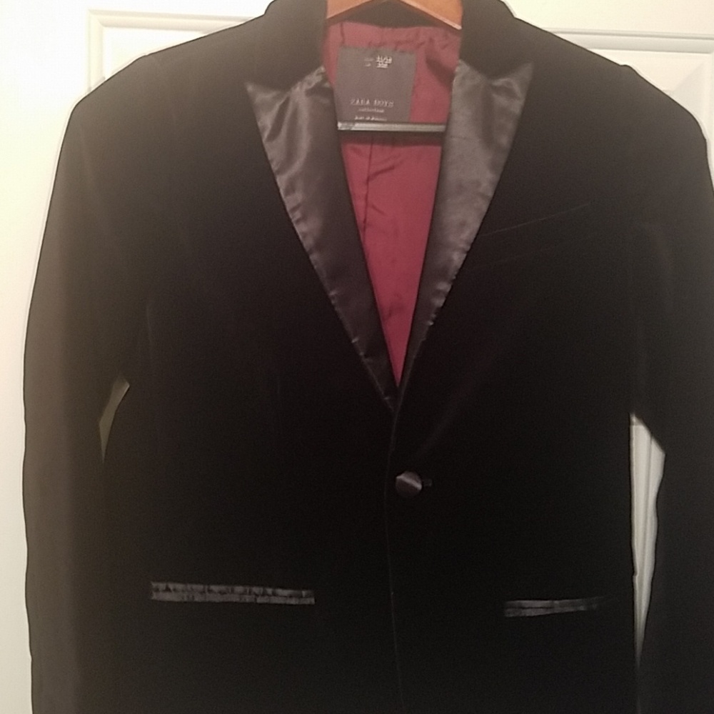Zara Boys Velvet dress coat